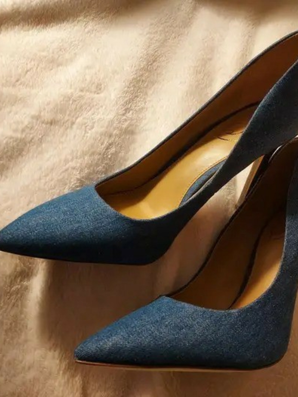 Sam Edelman Denim Pointed-Toe Pumps - Blue